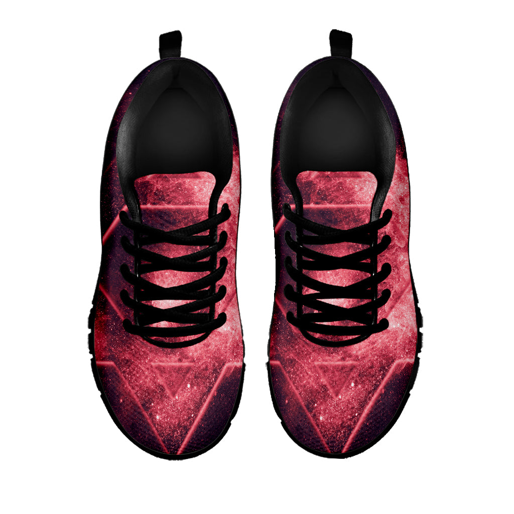 Fiery Star of David Print Black Sneakers