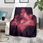 Fiery Star of David Print Blanket