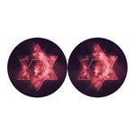 Fiery Star of David Print Car Coasters