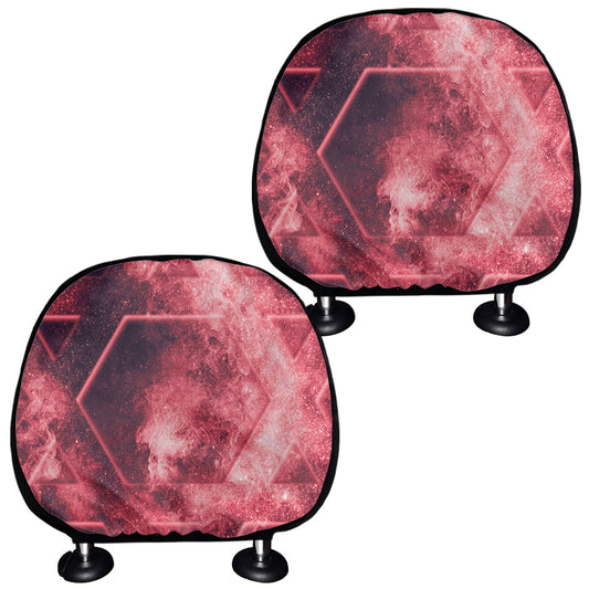 Fiery Star of David Print Car Headrest Covers
