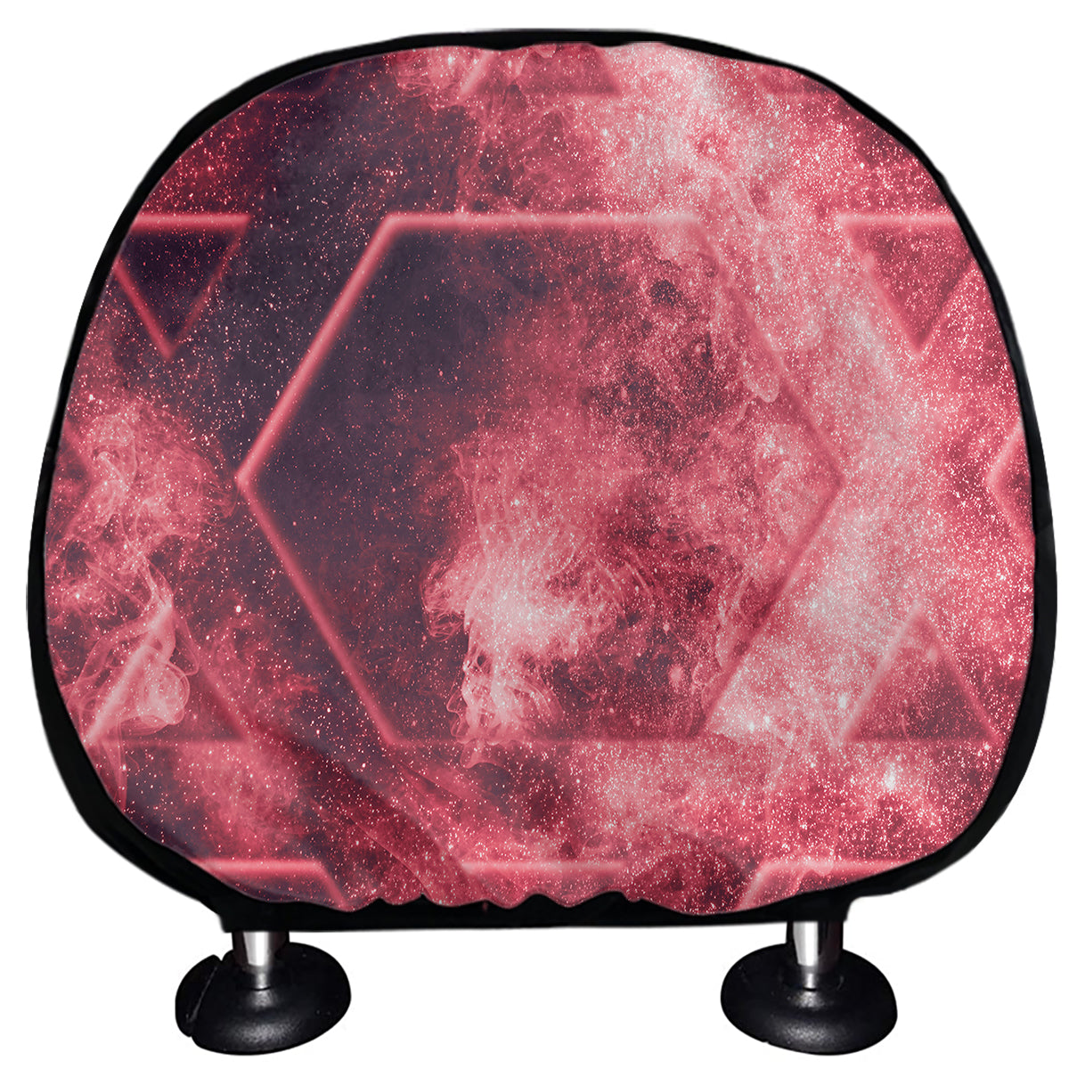 Fiery Star of David Print Car Headrest Covers