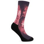 Fiery Star of David Print Crew Socks