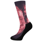 Fiery Star of David Print Crew Socks