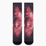 Fiery Star of David Print Crew Socks