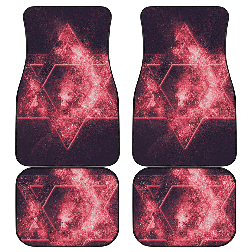 Fiery Star of David Print Front and Back Car Floor Mats
