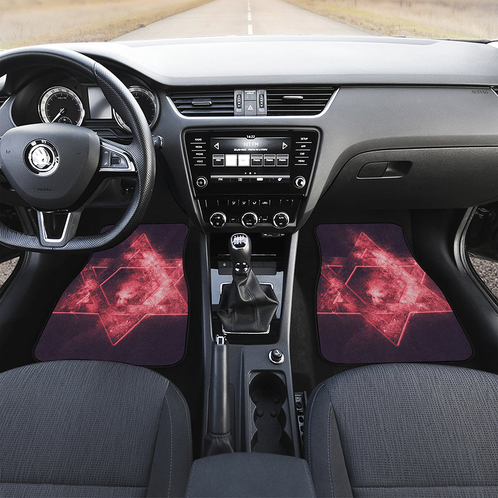 Fiery Star of David Print Front and Back Car Floor Mats