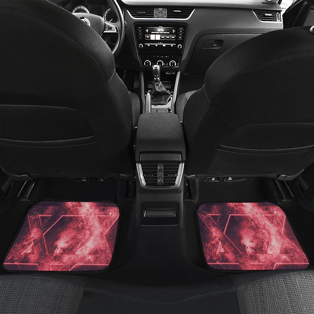 Fiery Star of David Print Front and Back Car Floor Mats