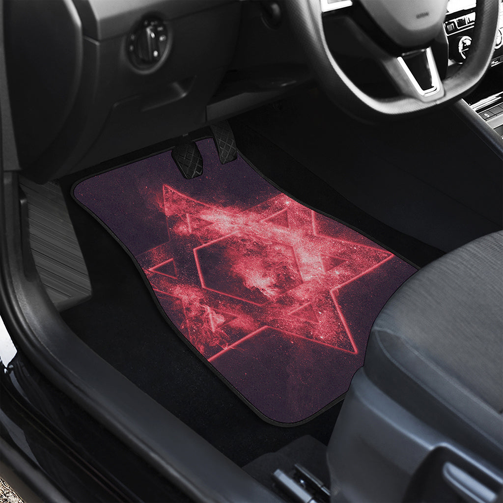 Fiery Star of David Print Front and Back Car Floor Mats