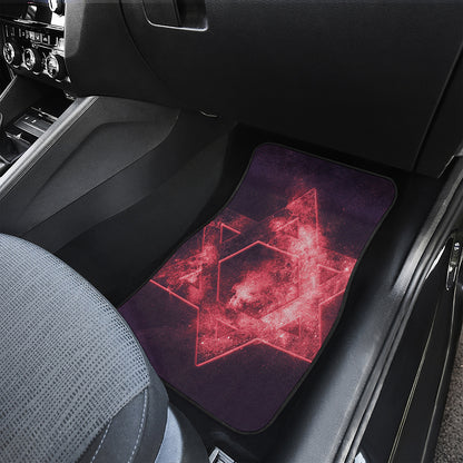 Fiery Star of David Print Front and Back Car Floor Mats