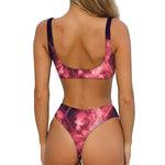 Fiery Star of David Print Front Bow Tie Bikini