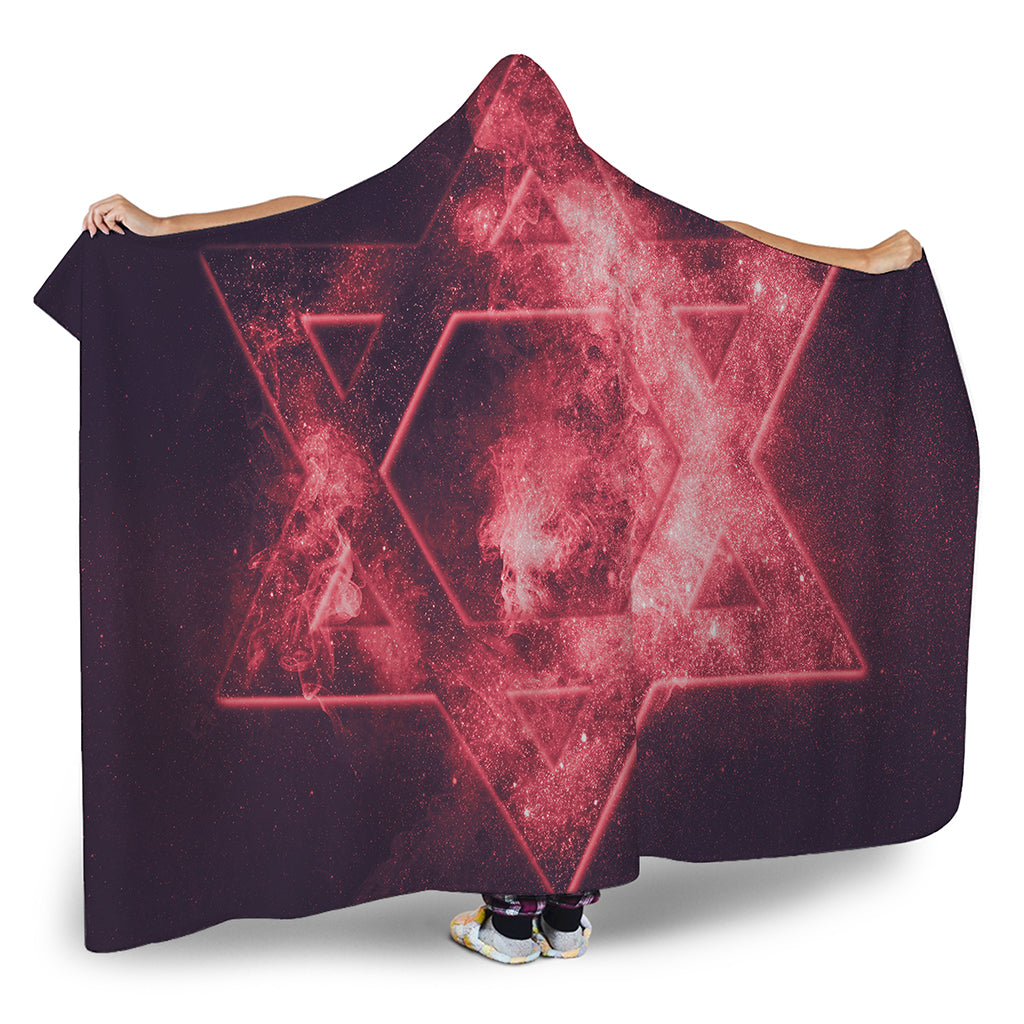 Fiery Star of David Print Hooded Blanket