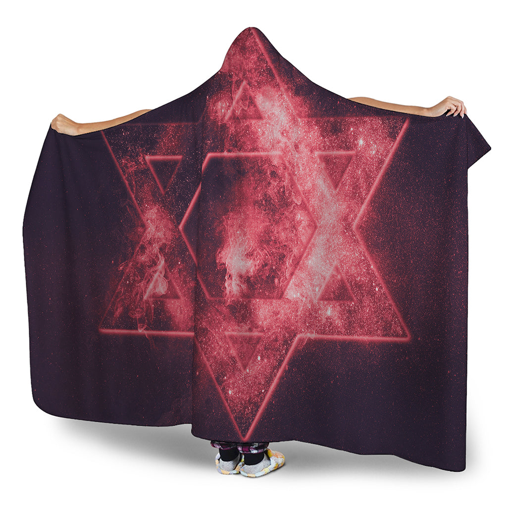 Fiery Star of David Print Hooded Blanket