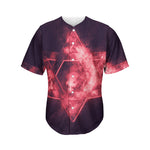 Fiery Star of David Print Men's Baseball Jersey