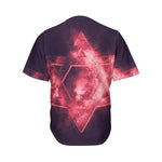 Fiery Star of David Print Men's Baseball Jersey