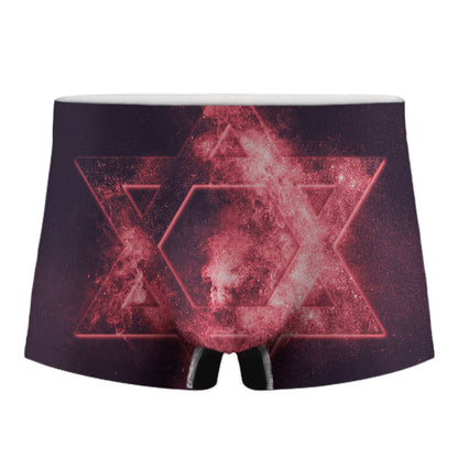 Fiery Star of David Print Men's Boxer Briefs