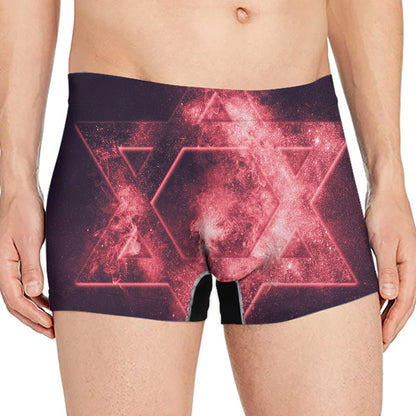Fiery Star of David Print Men's Boxer Briefs