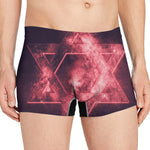 Fiery Star of David Print Men's Boxer Briefs