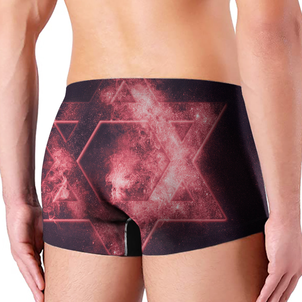 Fiery Star of David Print Men's Boxer Briefs