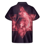 Fiery Star of David Print Men's Short Sleeve Shirt