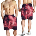 Fiery Star of David Print Men's Shorts