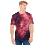 Fiery Star of David Print Men's T-Shirt