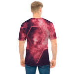 Fiery Star of David Print Men's T-Shirt