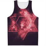Fiery Star of David Print Men's Tank Top