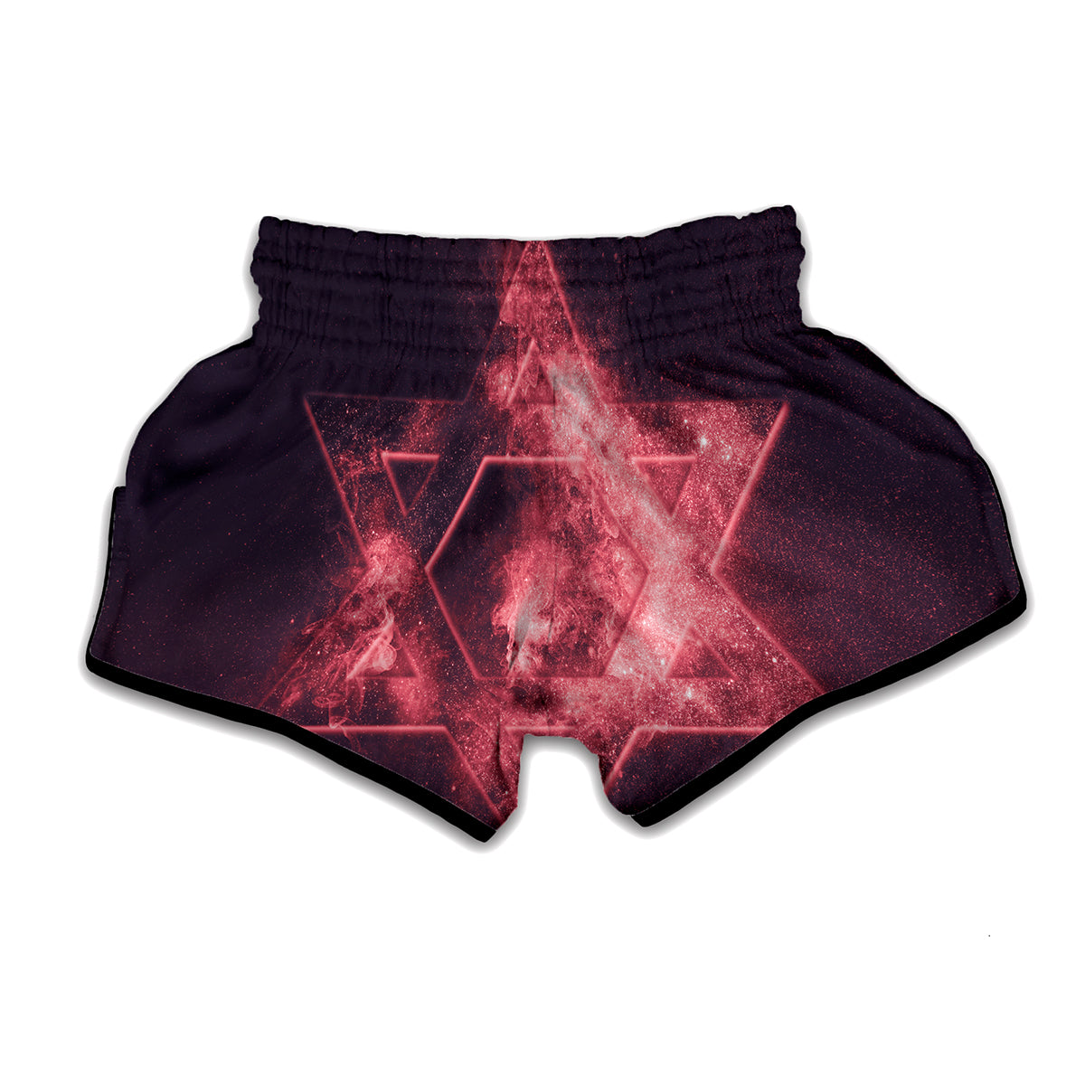 Fiery Star of David Print Muay Thai Boxing Shorts