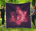 Fiery Star of David Print Quilt
