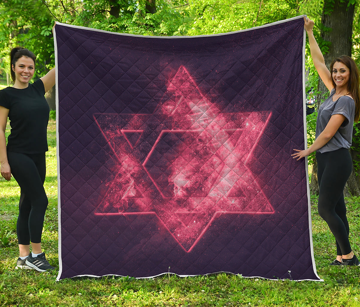 Fiery Star of David Print Quilt
