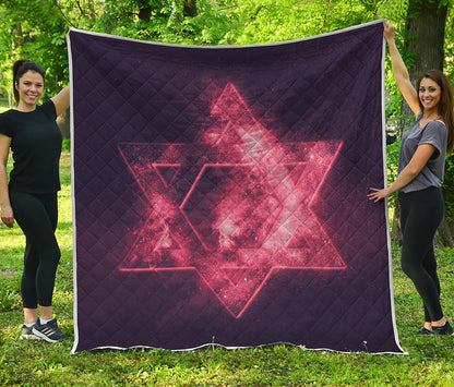 Fiery Star of David Print Quilt