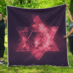 Fiery Star of David Print Quilt