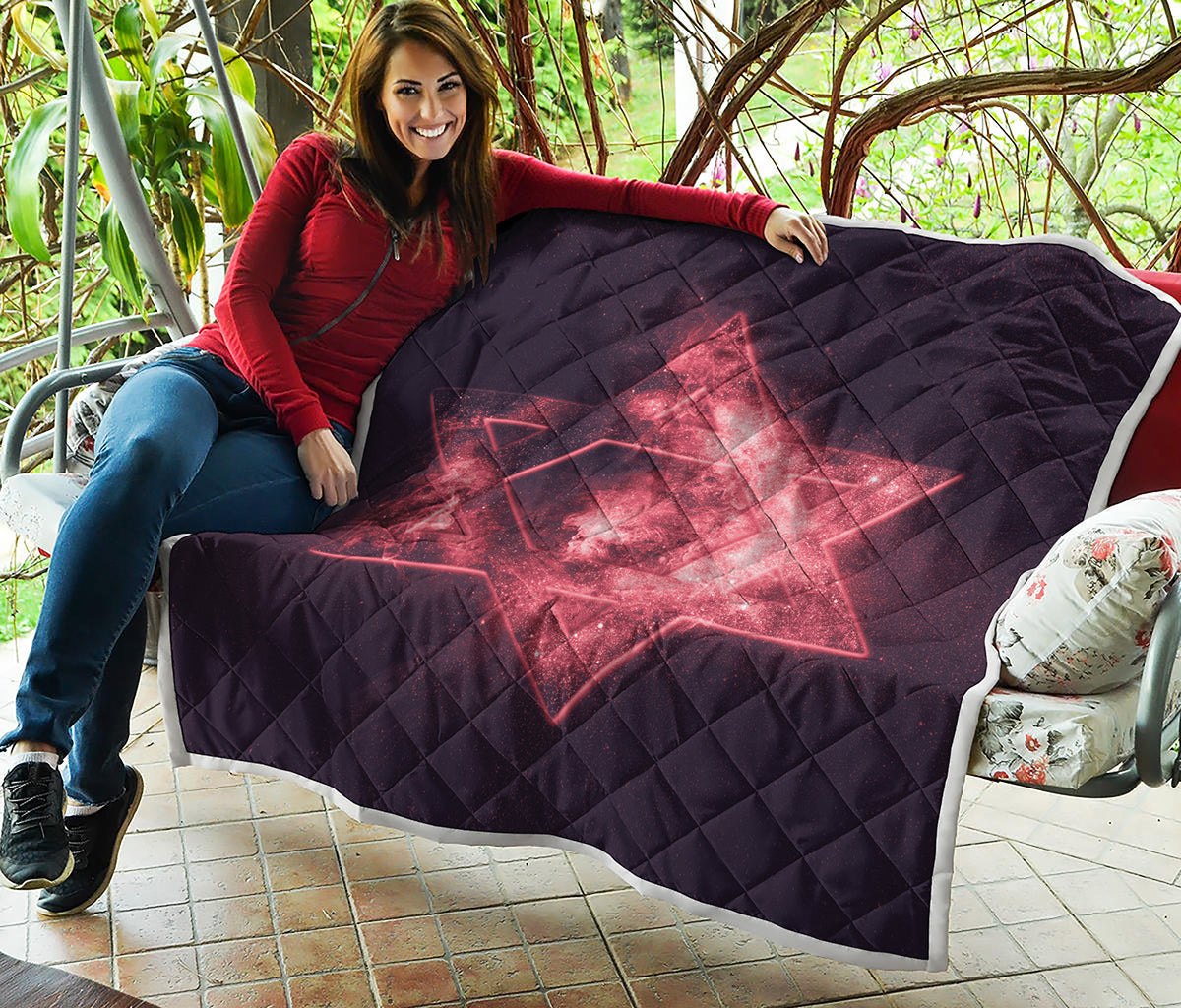 Fiery Star of David Print Quilt