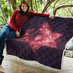 Fiery Star of David Print Quilt