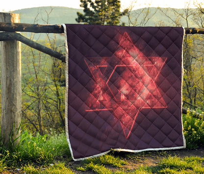 Fiery Star of David Print Quilt