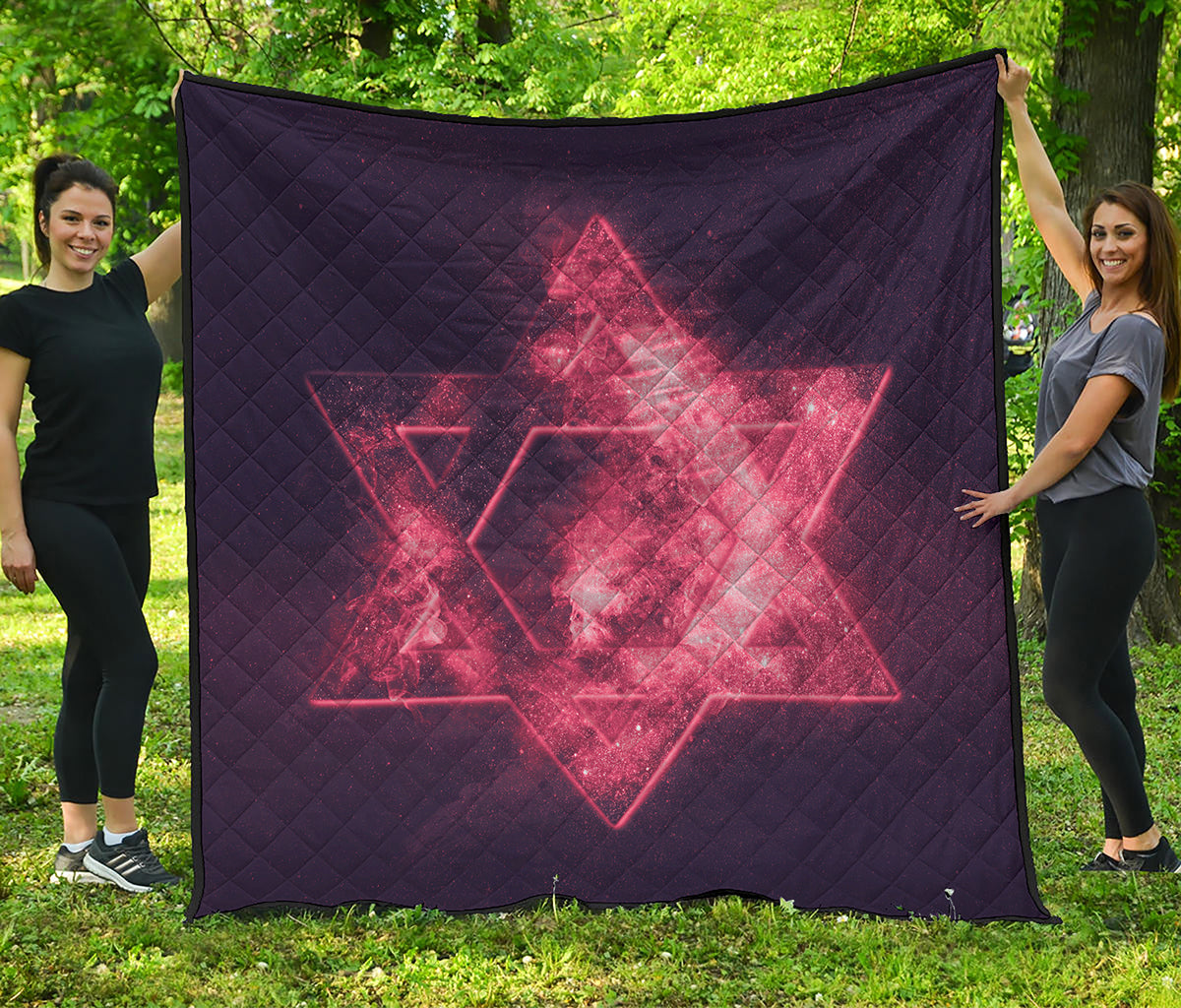 Fiery Star of David Print Quilt