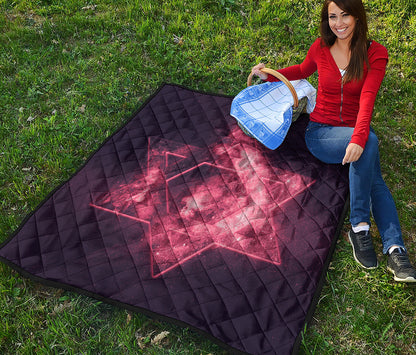 Fiery Star of David Print Quilt