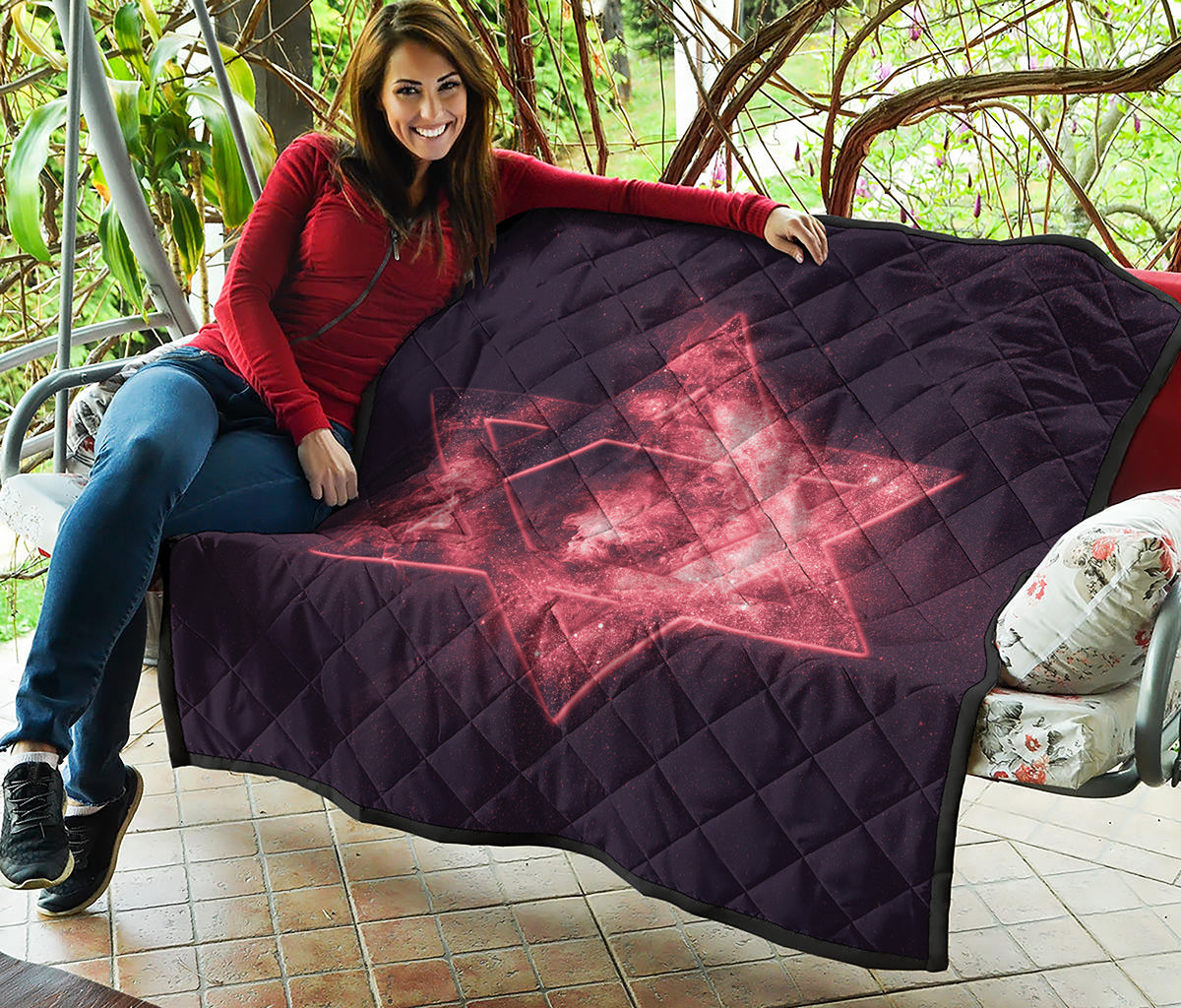 Fiery Star of David Print Quilt