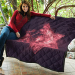 Fiery Star of David Print Quilt