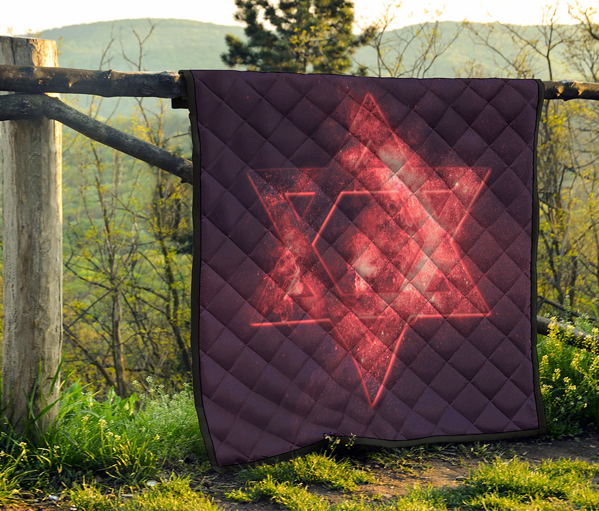 Fiery Star of David Print Quilt