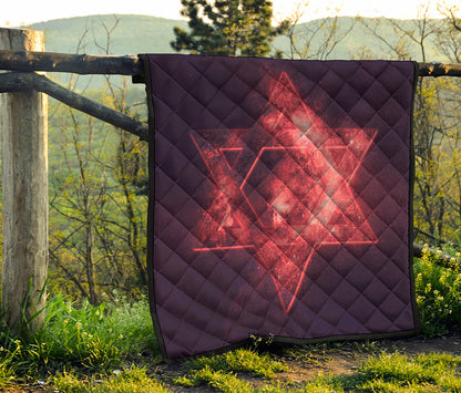 Fiery Star of David Print Quilt