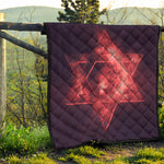 Fiery Star of David Print Quilt