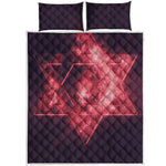 Fiery Star of David Print Quilt Bed Set