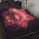 Fiery Star of David Print Quilt Bed Set