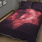 Fiery Star of David Print Quilt Bed Set