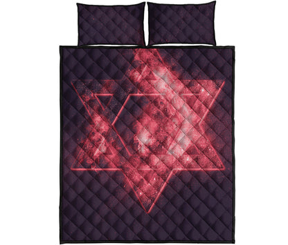 Fiery Star of David Print Quilt Bed Set