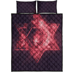 Fiery Star of David Print Quilt Bed Set