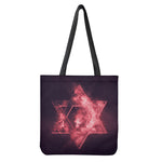 Fiery Star of David Print Tote Bag