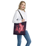 Fiery Star of David Print Tote Bag