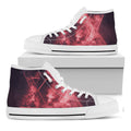 Fiery Star of David Print White High Top Sneakers
